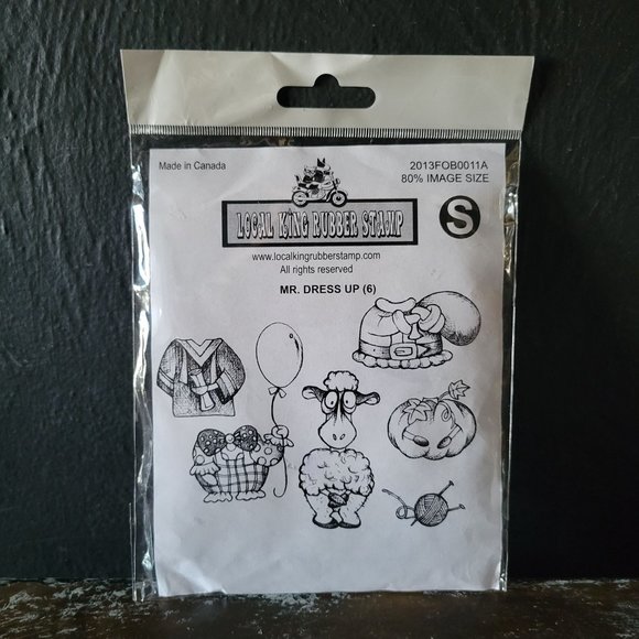 Local King Rubber Stamp Mr. Dress Up Rubber Stamp Set with Matching Die Set - Picture 1 of 6